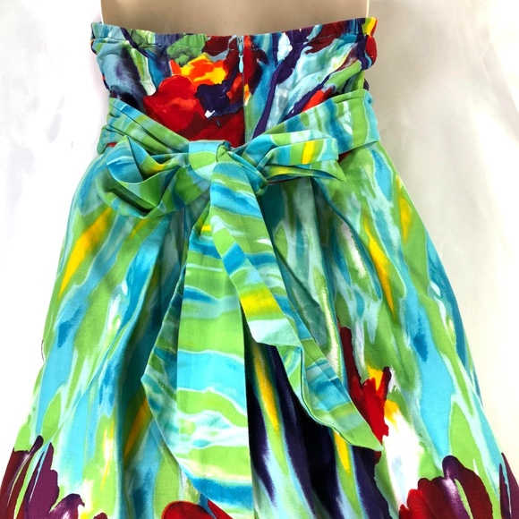 Sophia Christina Water color Strapless Dress Sz 8 - Picture 3 of 8